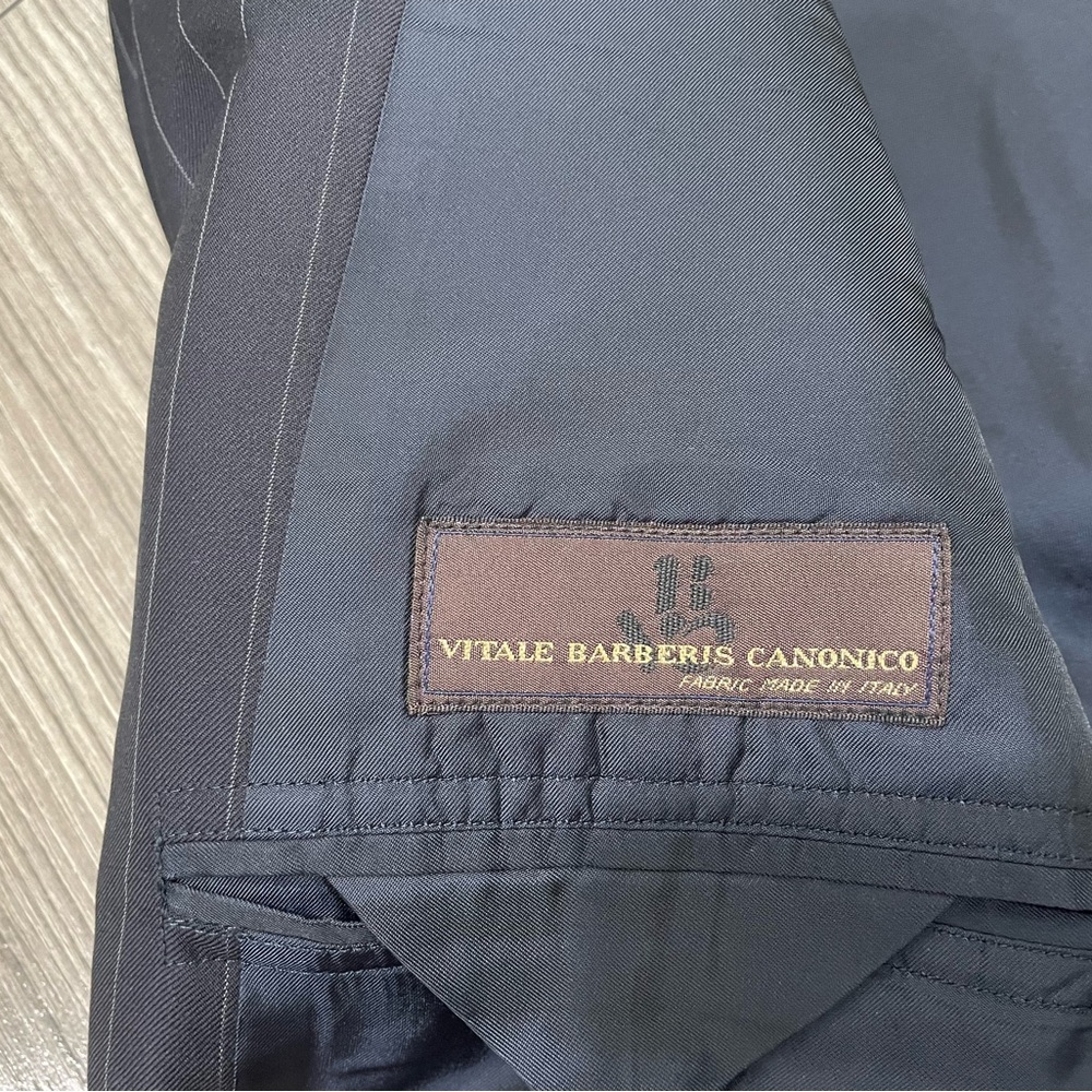 Brooks Brothers Golden Fleece Fitzgerald Dark Navy Blue Pin Stripe Suit 42R/32W - Picture 7 of 16